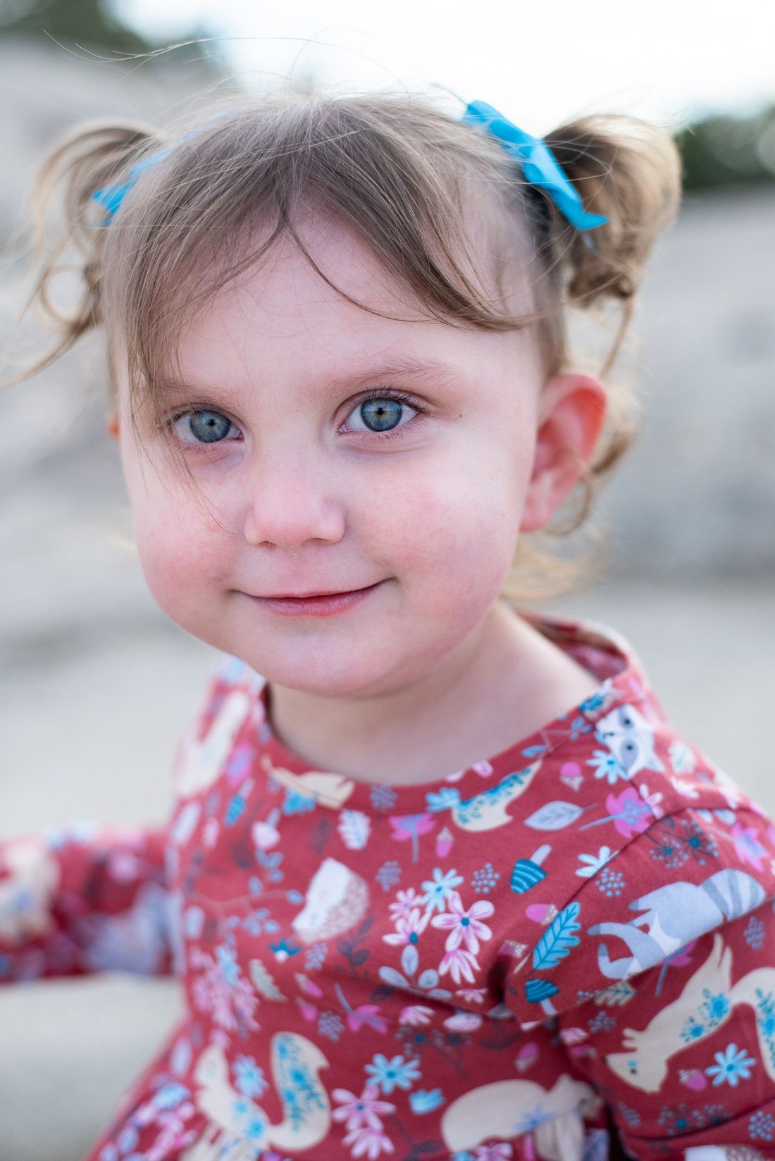 Toddler girl looking at camera and smiling-Bethany Allen Photography